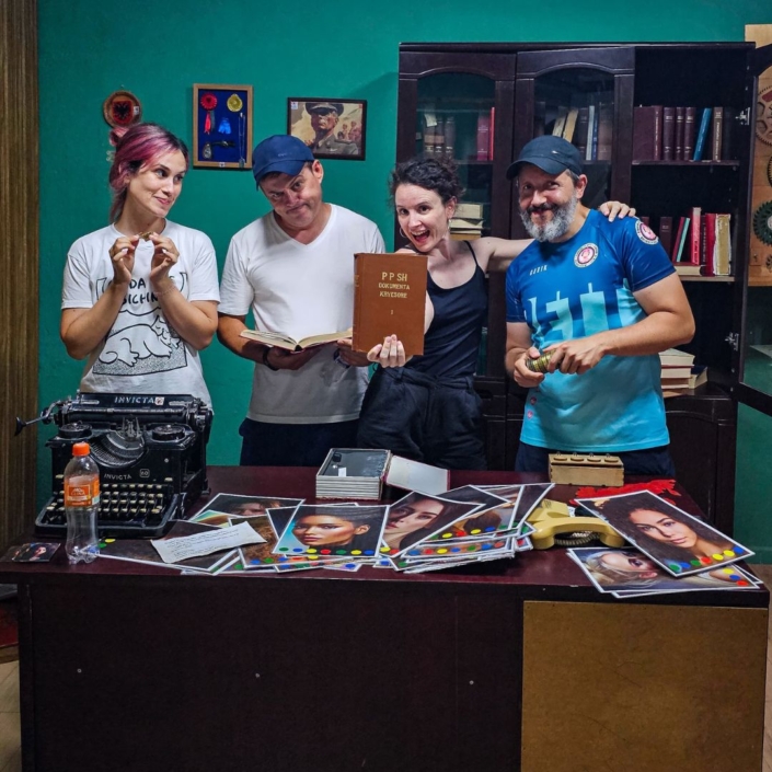 Happy people after they had a fun escape in Tirana Escape Room